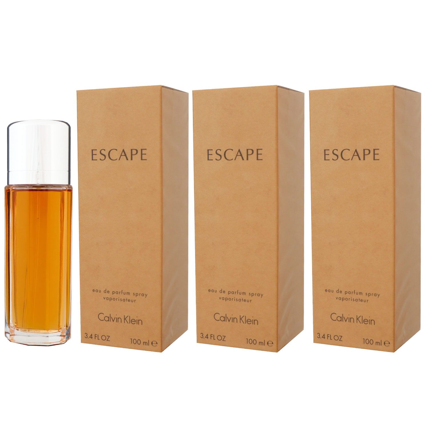 Calvin Klein Escape Women 3 x 100 ml Eau de Parfum EDP Set