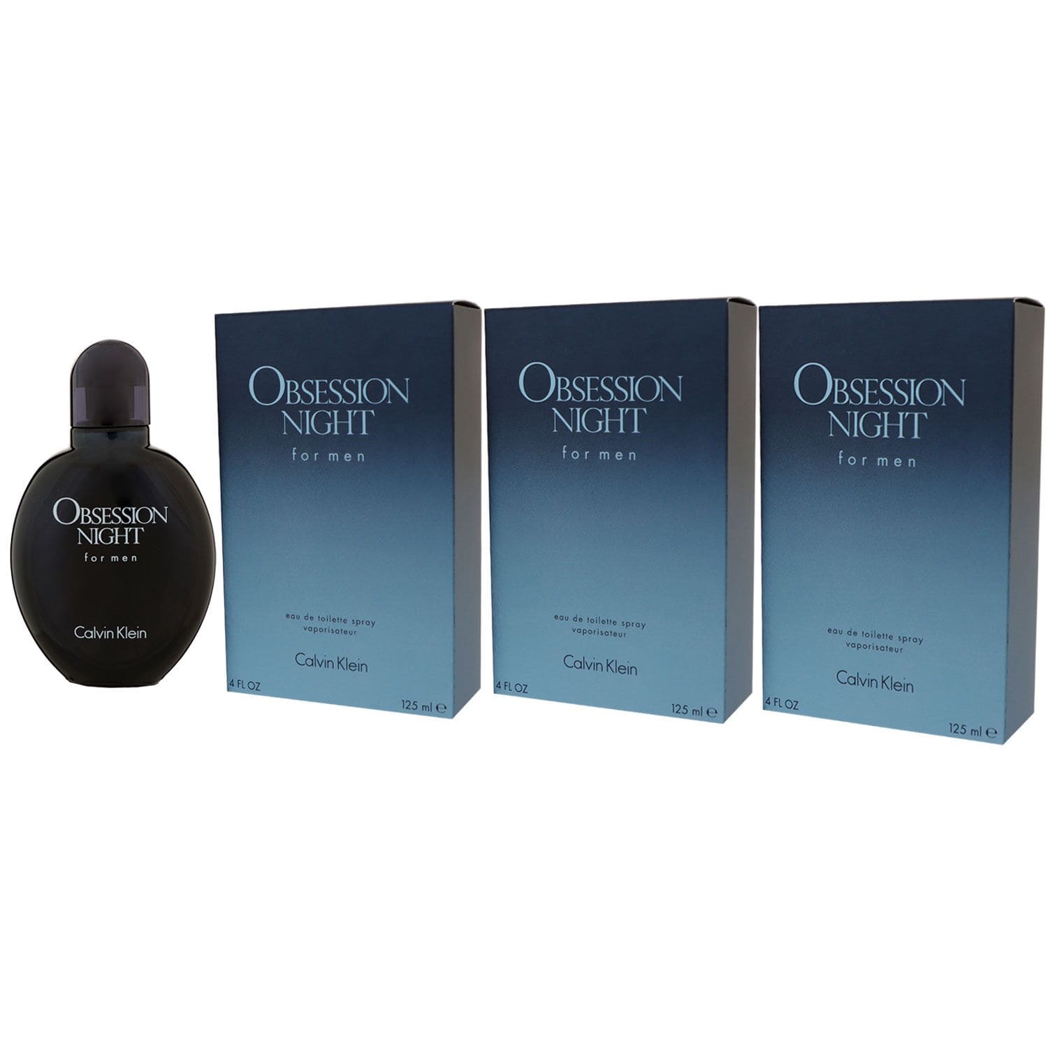 Calvin Klein Obsession Night for Man - Men 3 x 125 ml Eau de Toilette EDT Set