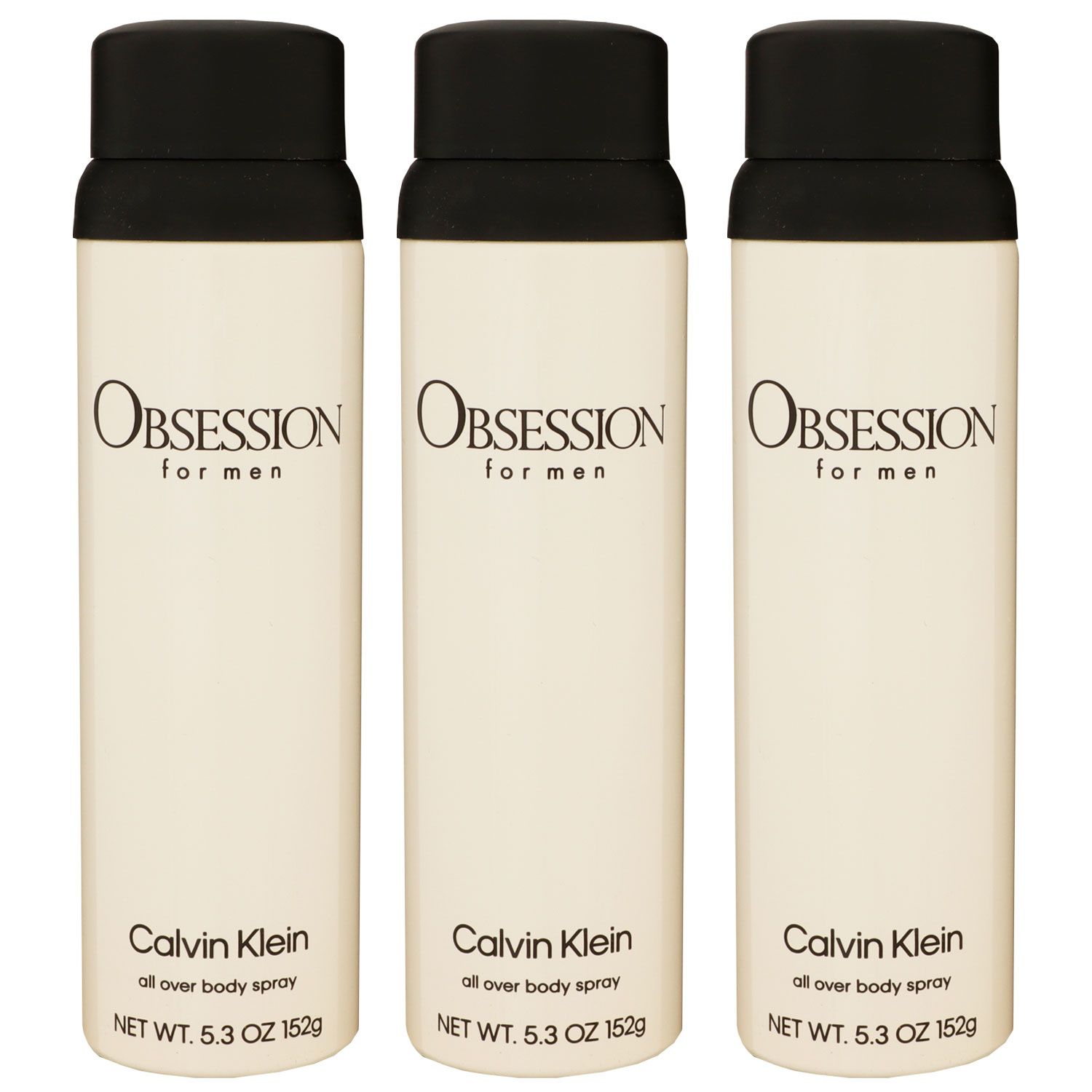 Calvin Klein Obsession for Men 3 x 150 ml All Over Body Spray Set