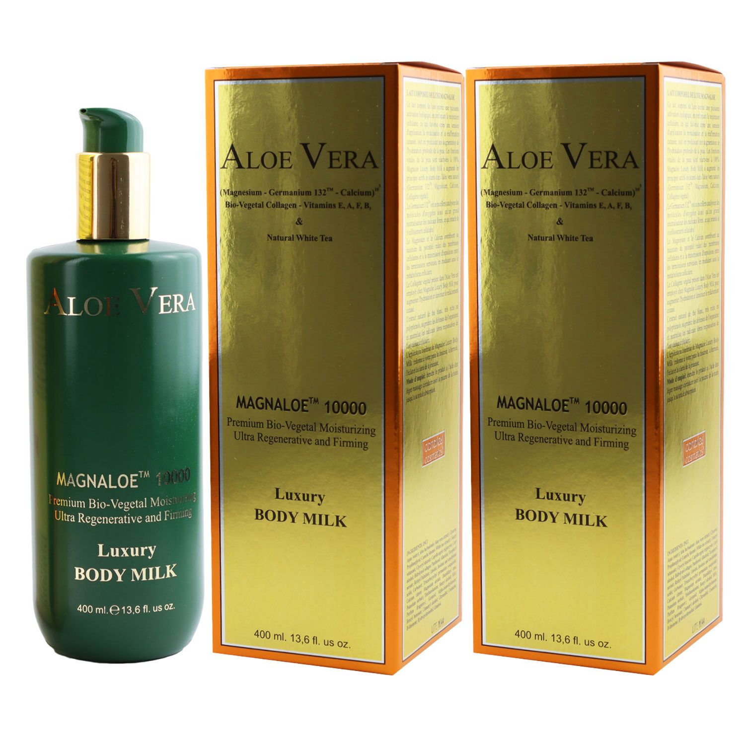 Luxury 10000 bei Aloe Vera x 2 Bodymilk Riemax Canarias Cosmetics 400ml Magnaloe