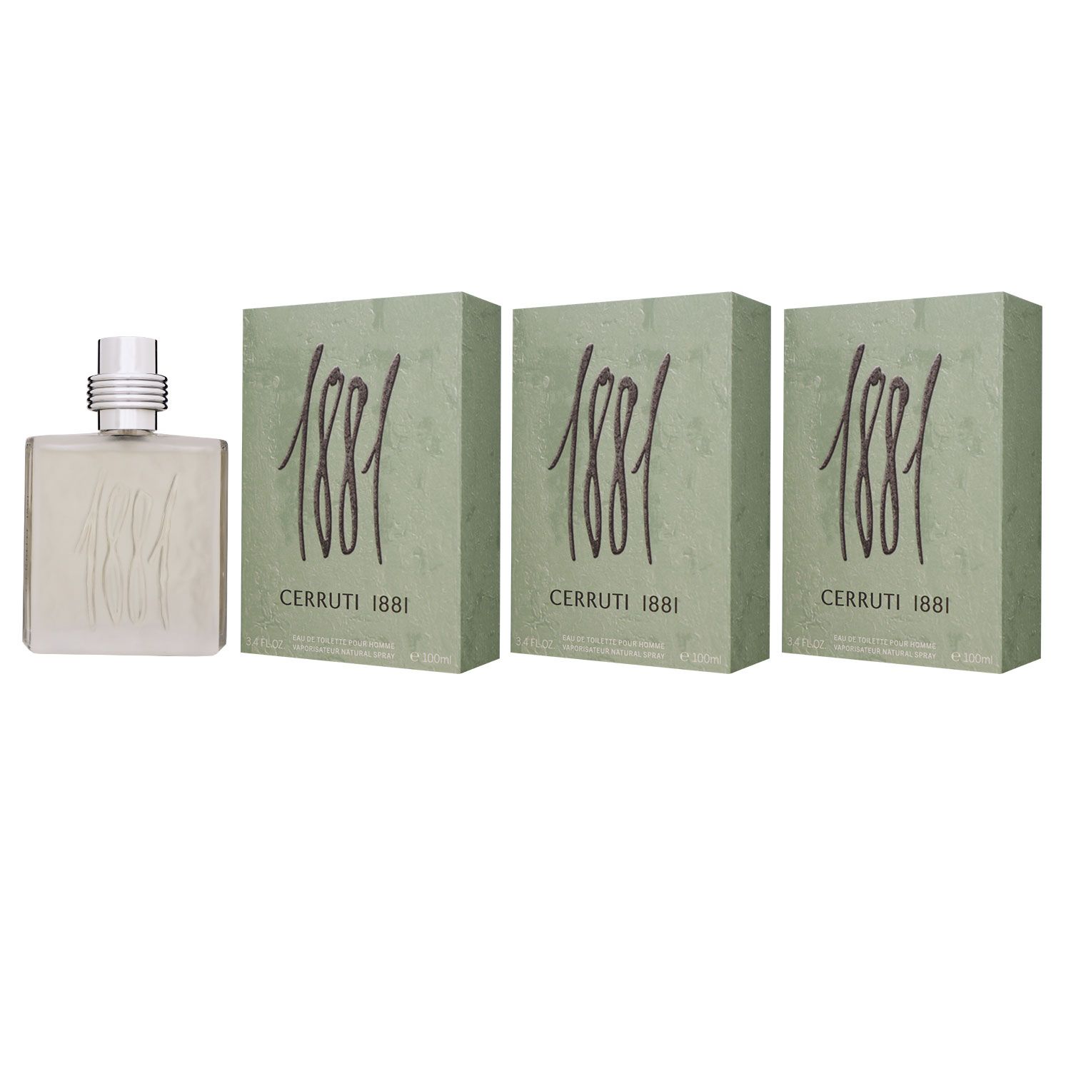 Cerruti 1881 Pour Homme 3 x 100 ml Eau de Toilette EDT Set Herrenduft
