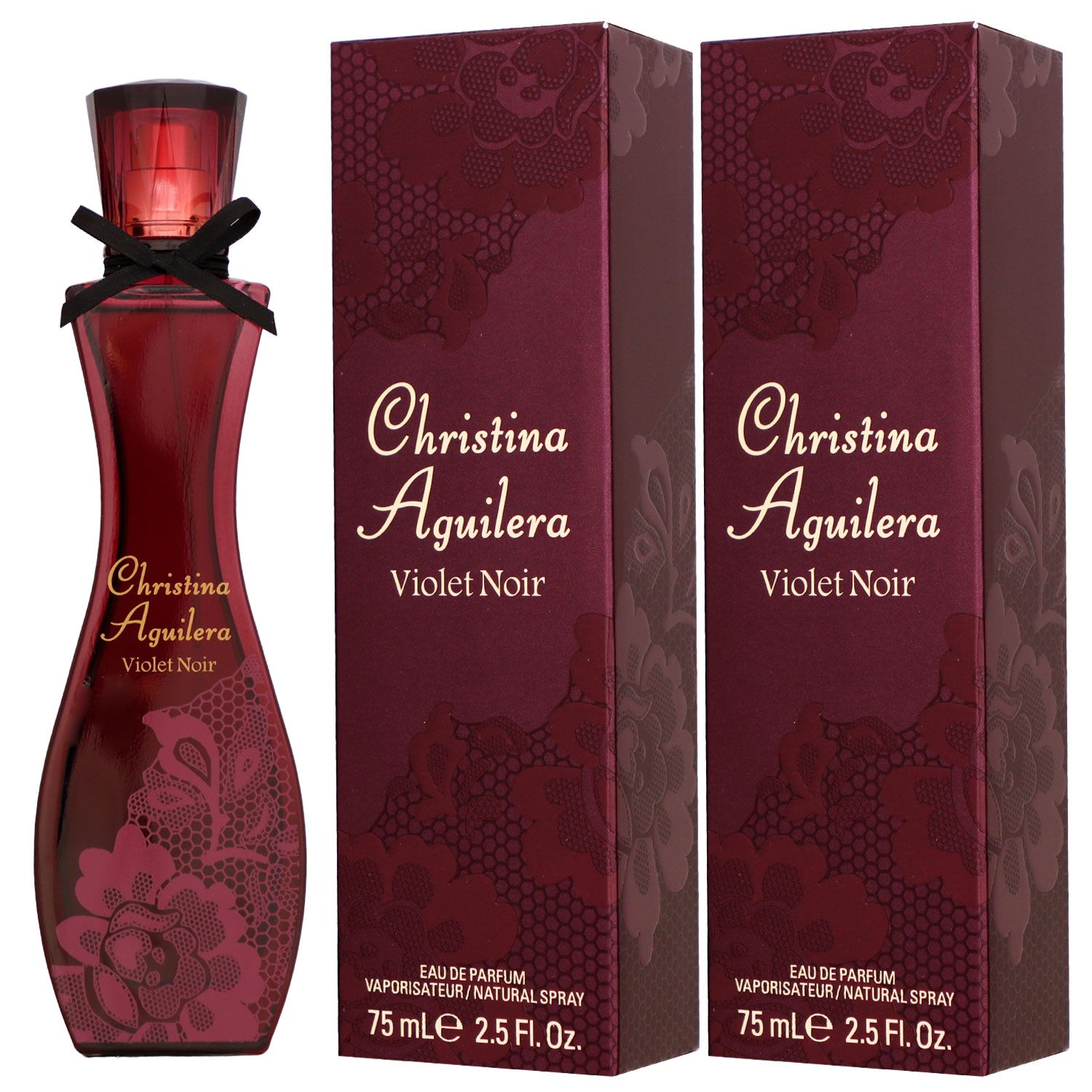 Christina Aguilera Violet Noir 2 x 75 ml Eau de Parfum EDP Set Damenparfum