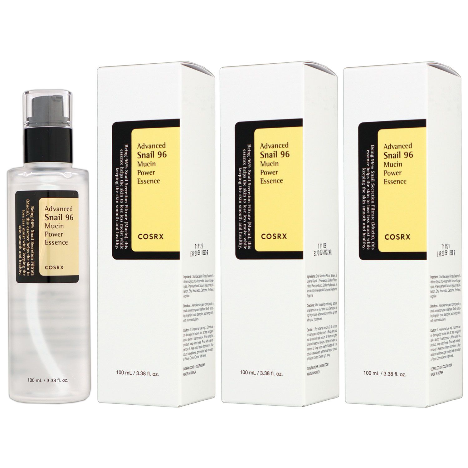 Cosrx Advanced Snail 96 Mucin Power Essence 3 x 100 ml Gesichtsserum Essenz mit Lifting-Effekt Set
