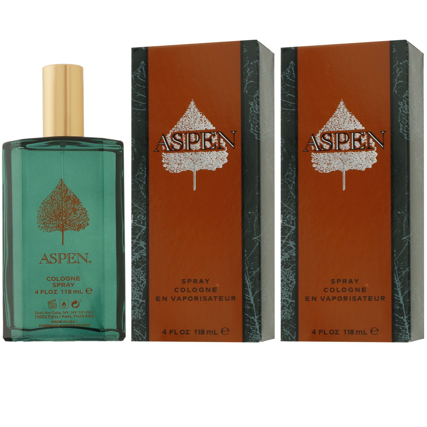 Coty Aspen for Men 2 x 118 ml Eau de Cologne EDC Set Herrenduft