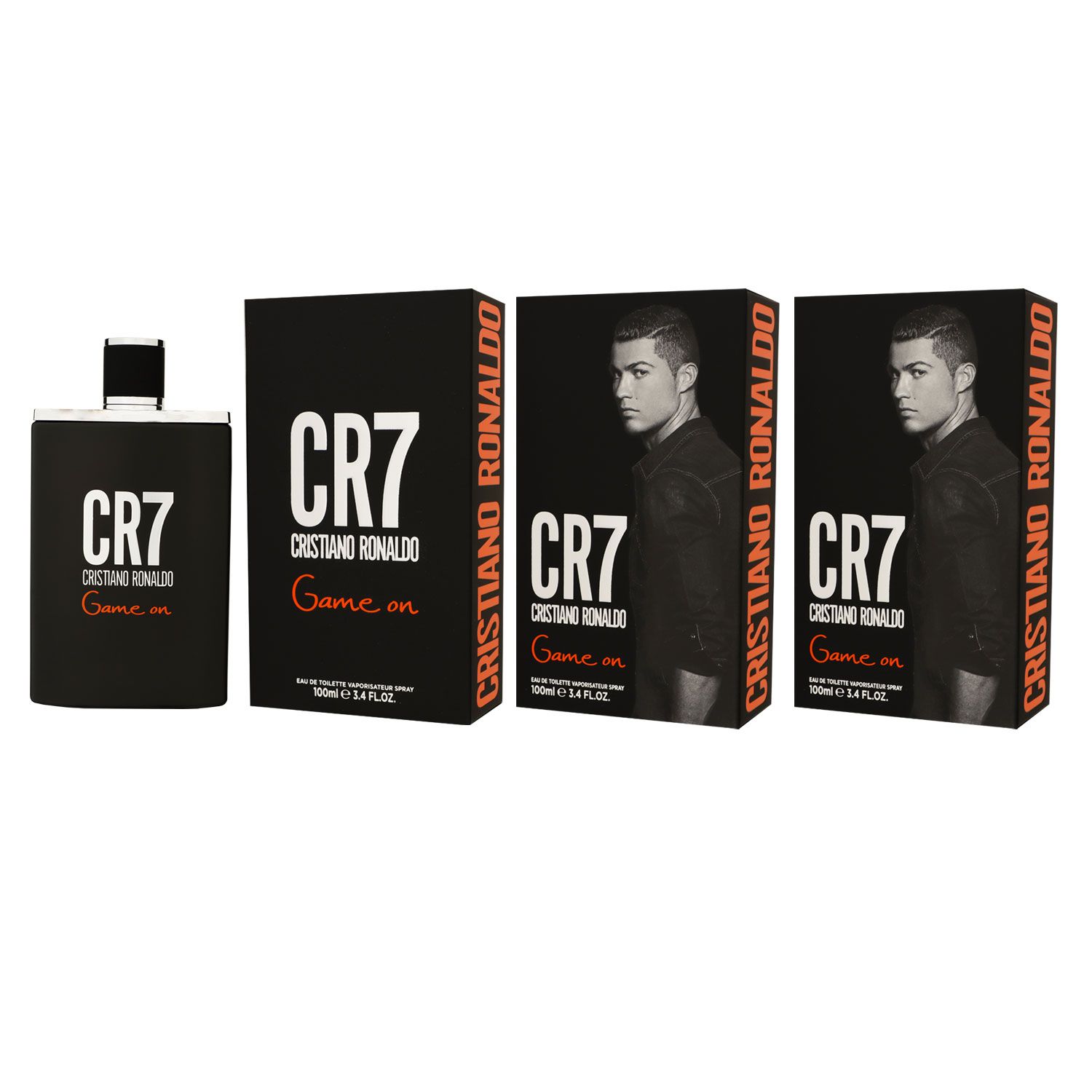 Cristiano Ronaldo CR7 Game On 3 x 100 ml Eau de Toilette EDT Herrenduft Set