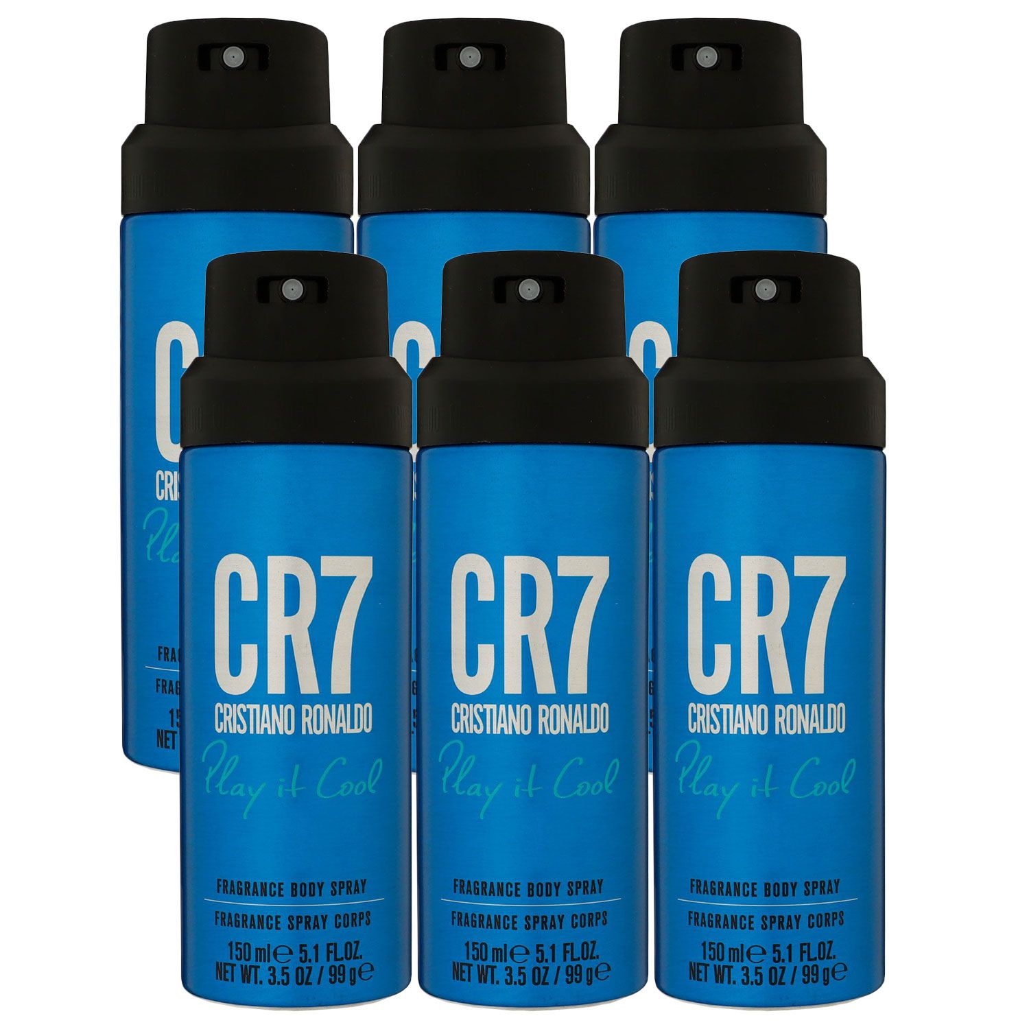 Cristiano Ronaldo CR7 Play It Cool 6 x 150 ml Deospray Deo Spray Body Spray Set