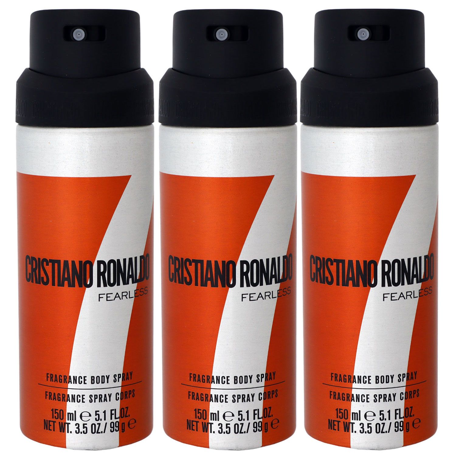 Cristiano Ronaldo Fearless 3 x 150 ml Body Spray K�rperspray K�rper Spray Set