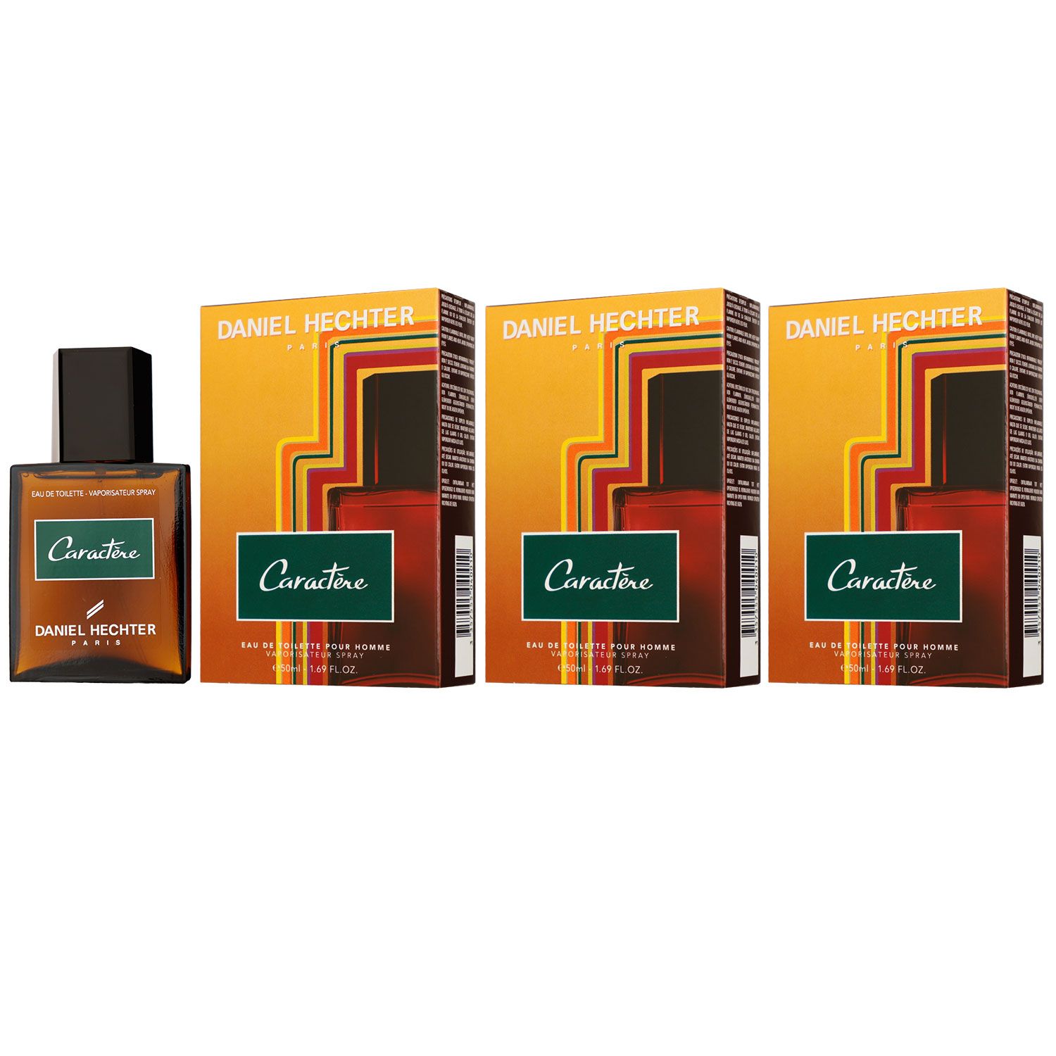 Daniel Hechter Caractere 3 x 50 ml Eau de Toilette EDT Set Herrenduft