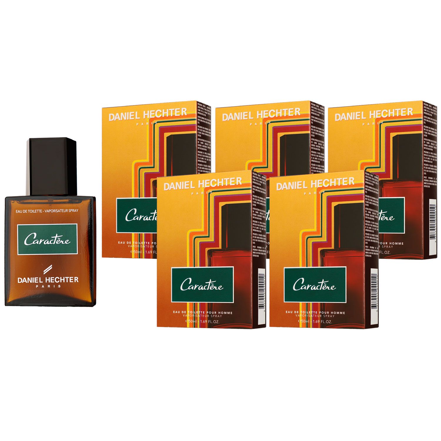 Daniel Hechter Caractere 5 x 50 ml Eau de Toilette EDT Set Herrenduft