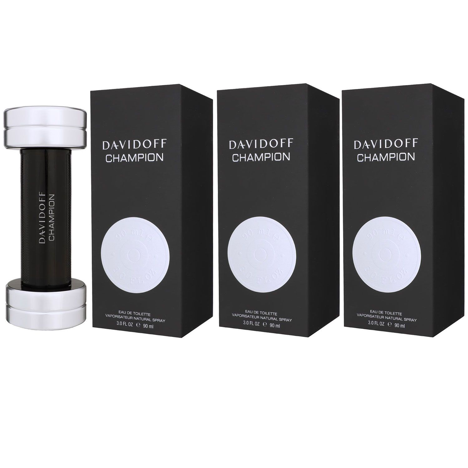 Davidoff Champion 3 x 90 ml Eau de Toilette EDT Set Herrenduft Herren Duft