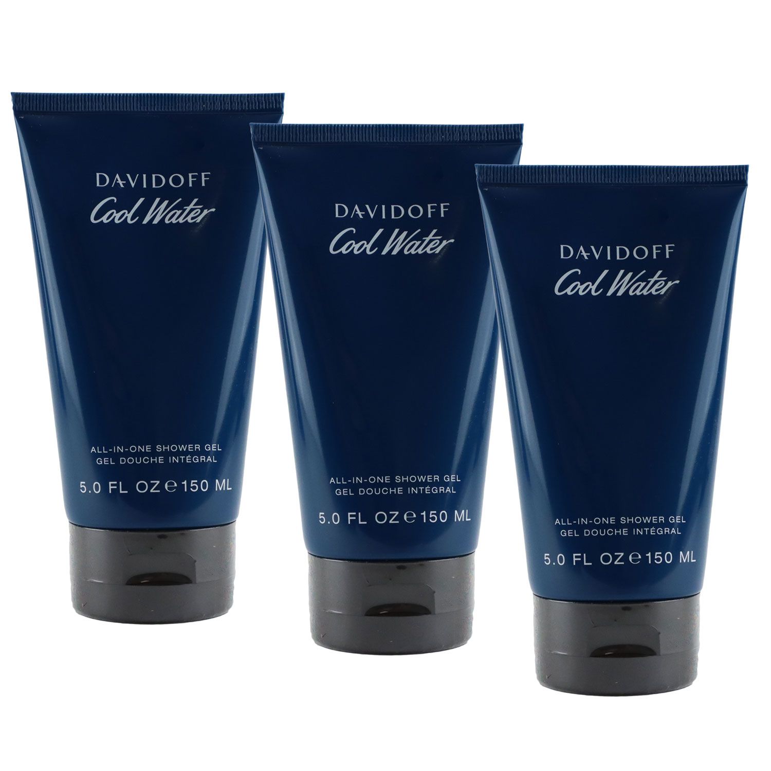 Davidoff Cool Water Man 3 x 150 ml All in One Showergel Shower Gel Set