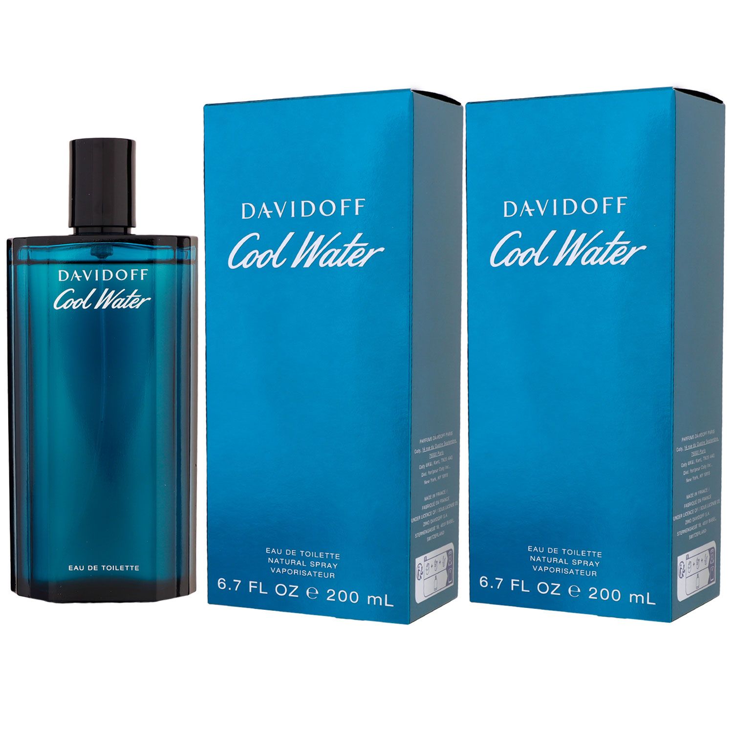 Davidoff Cool Water Man - Men 2 x 200 ml Eau de Toilette EDT Set Herrenduft