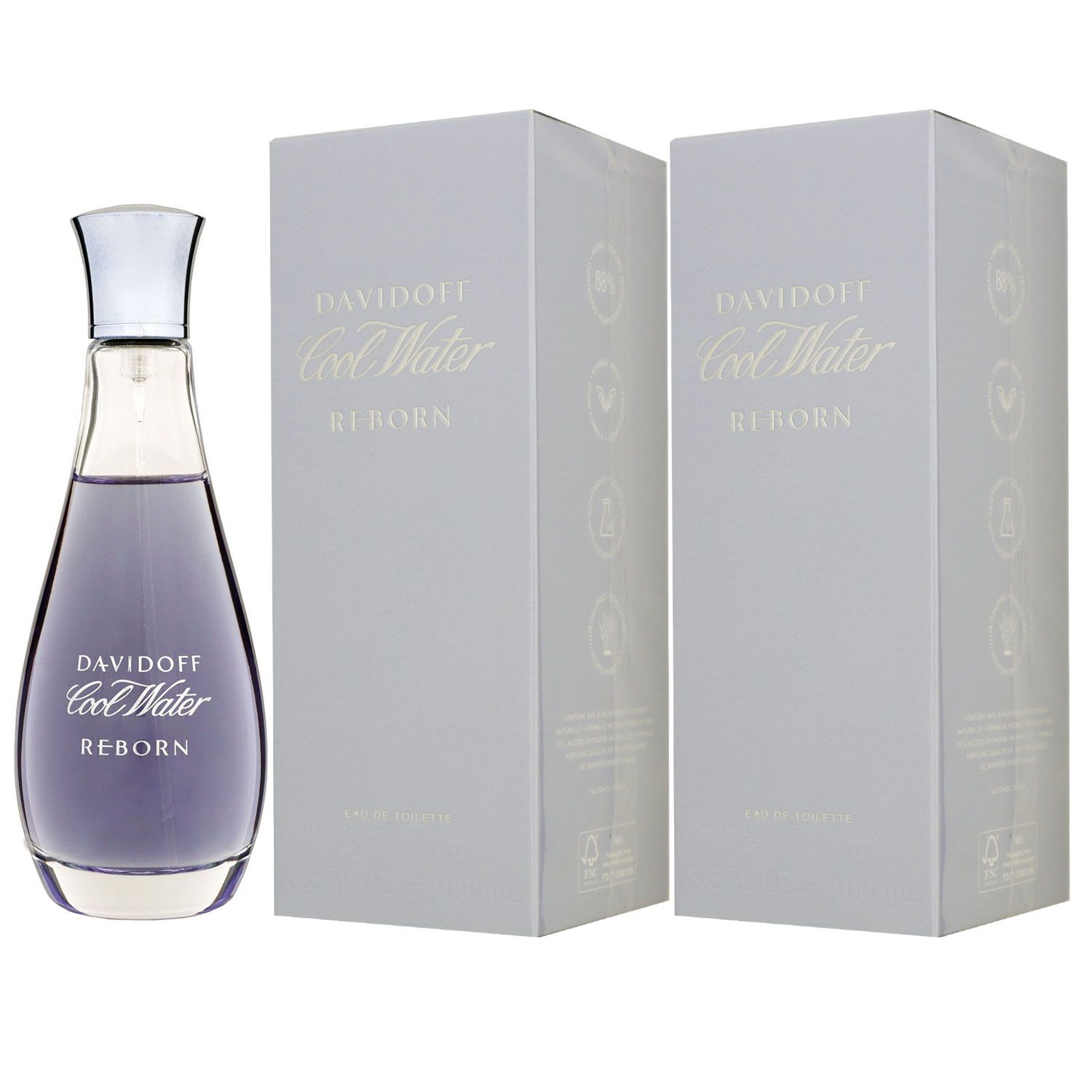 Davidoff Cool Water Reborn for Her 2 x 100 ml Eau de Toilette EDT Set Damenduft