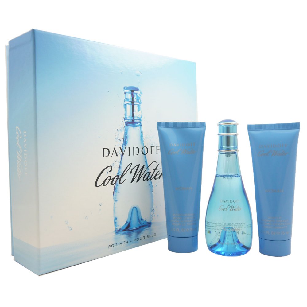 Davidoff Cool Water Woman Set 100ml EDT & 75ml BL & 75ml SG bei Riemax