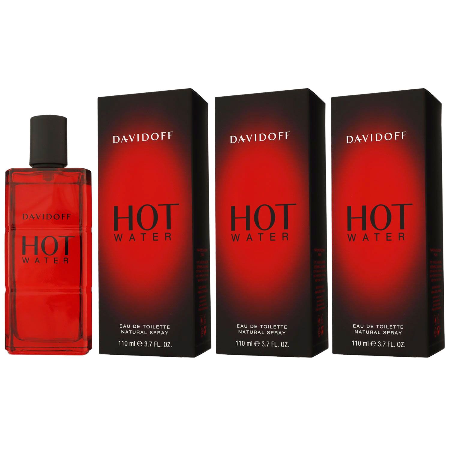 Davidoff Hot Water 3 x 110 ml Eau de Toilette EDT Set Herrenduft