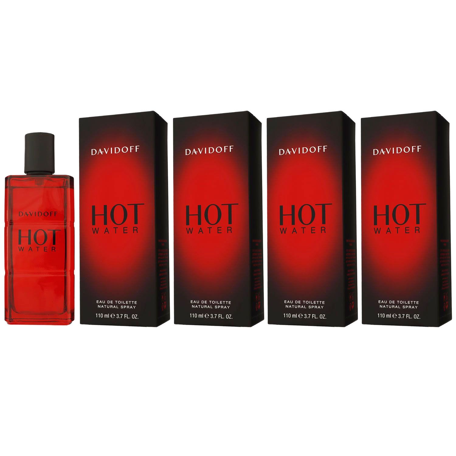 Davidoff Hot Water 4 x 110 ml Eau de Toilette EDT Set Herrenduft