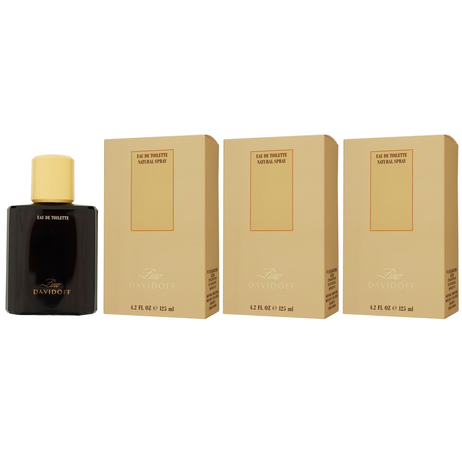 Davidoff Zino 3 x 125 ml Eau de Toilette EDT Herrenduft Herren Duft Set