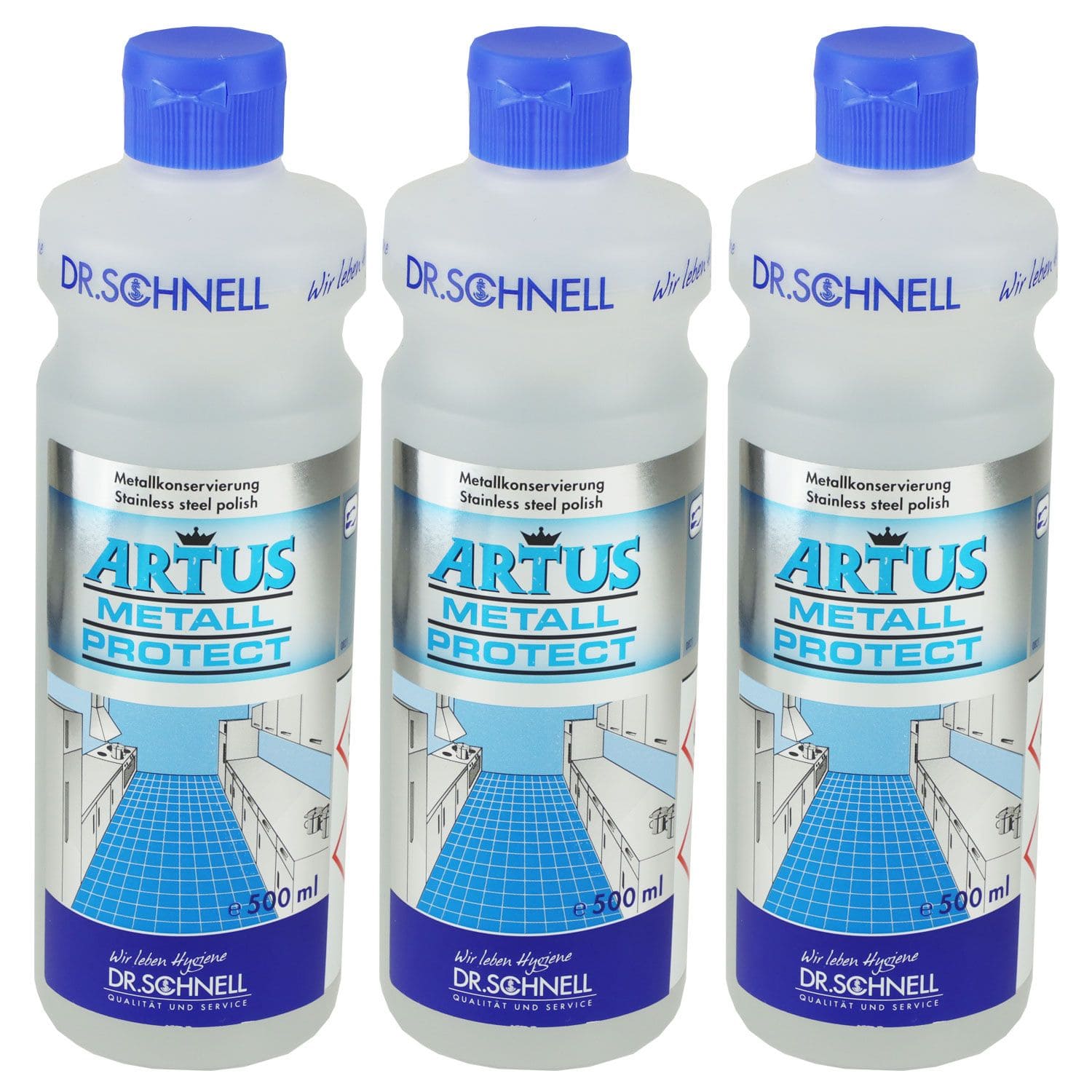 Dr. Schnell Artus Metall Protect 3 x 500 ml Edelstahl Metalloberfl�chen Set
