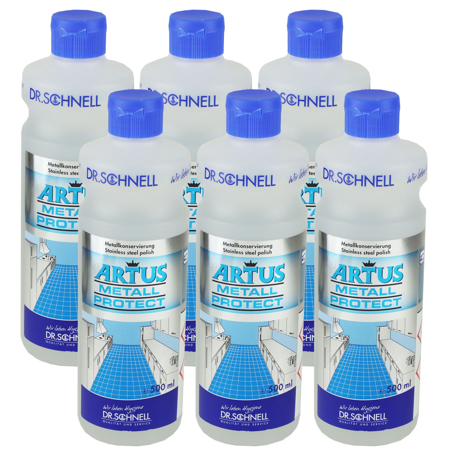 Dr. Schnell Artus Metall Protect 6 x 500 ml Edelstahl Metalloberfl�chen Set