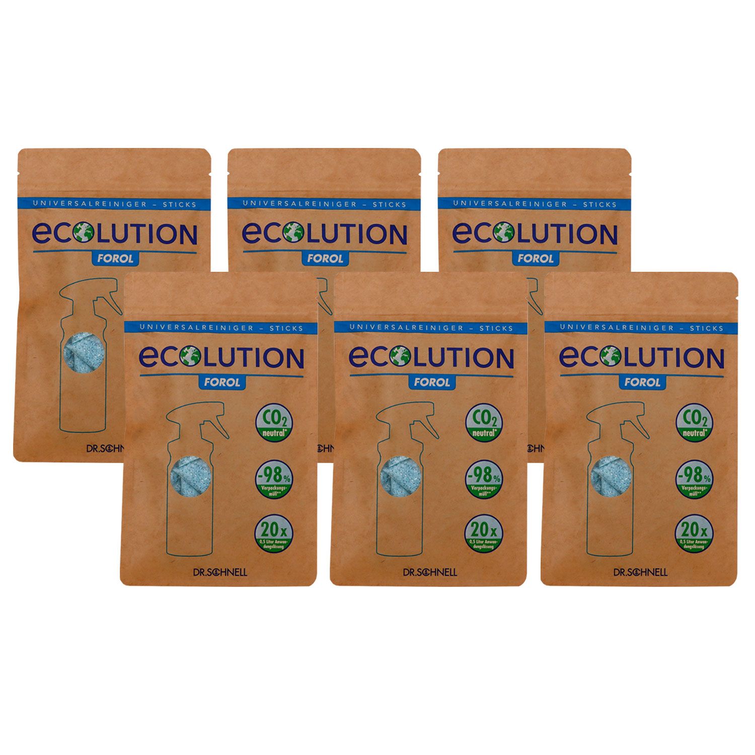 Dr. Schnell Ecolution Forol 6 x 20 Universalreiniger Sticks