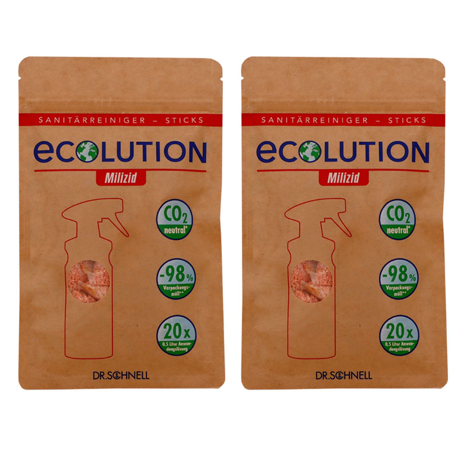 Dr. Schnell Ecolution Milizid 2 x 20 Sanit�rreiniger-Sticks Kalkl�ser