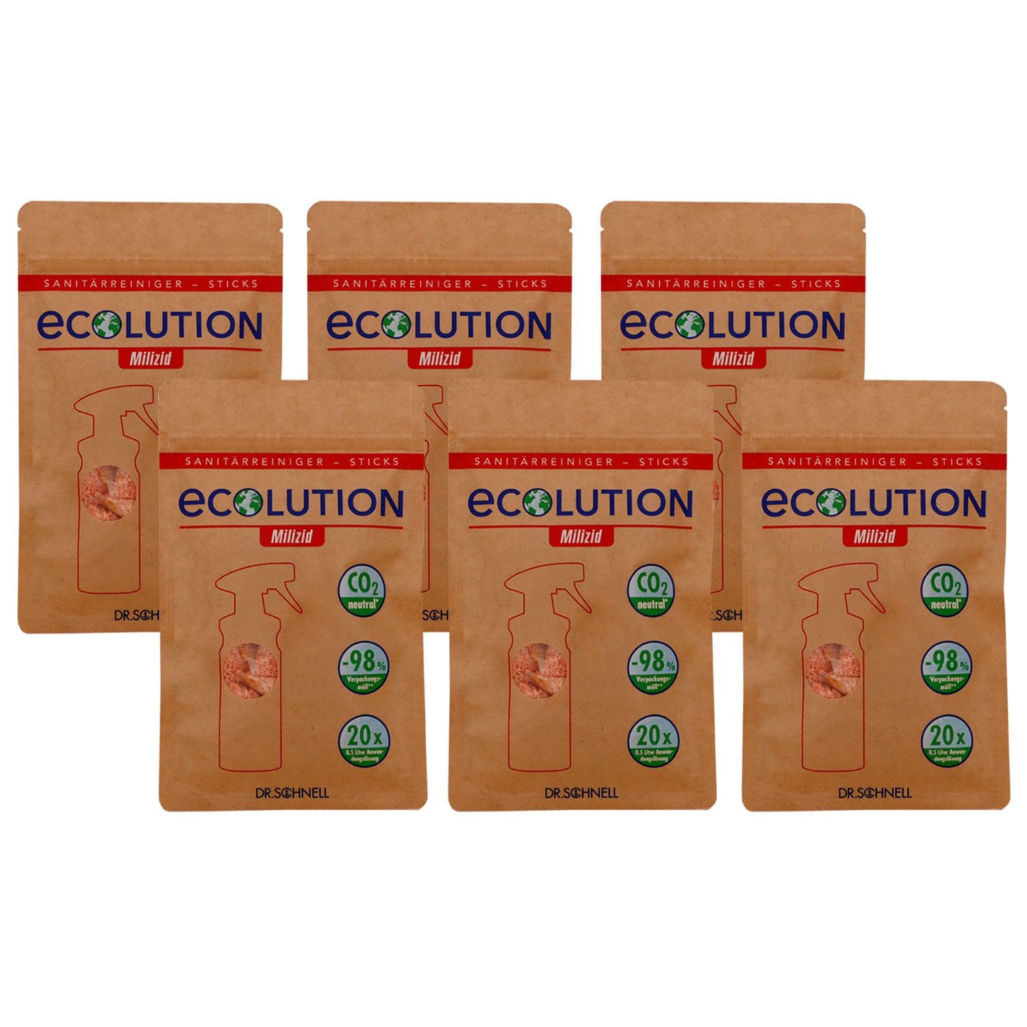 Dr. Schnell Ecolution Milizid 6 x 20 Sanit�rreiniger-Sticks Kalkl�ser