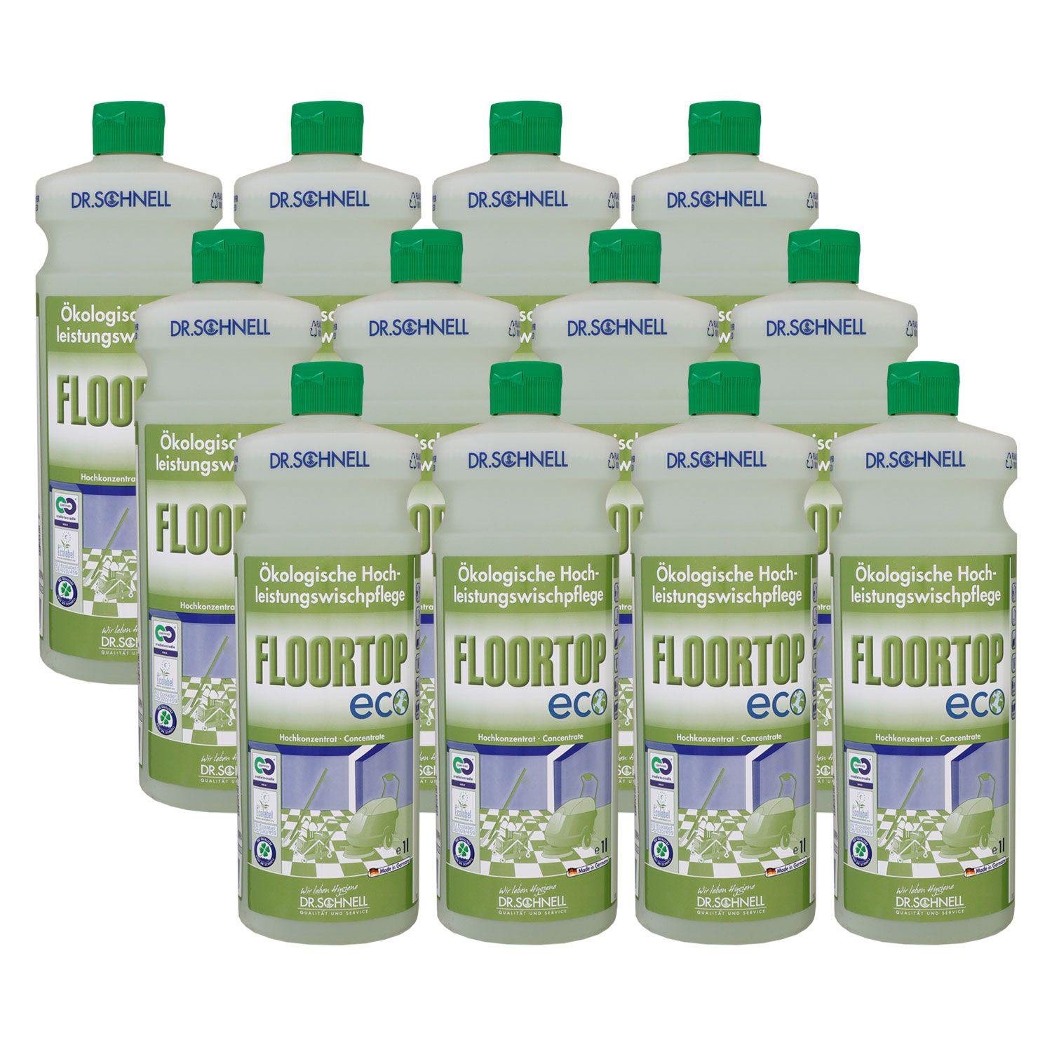 Dr. Schnell Floortop Eco 12 x 1 Liter Bodenreiniger �kologische Wischpflege