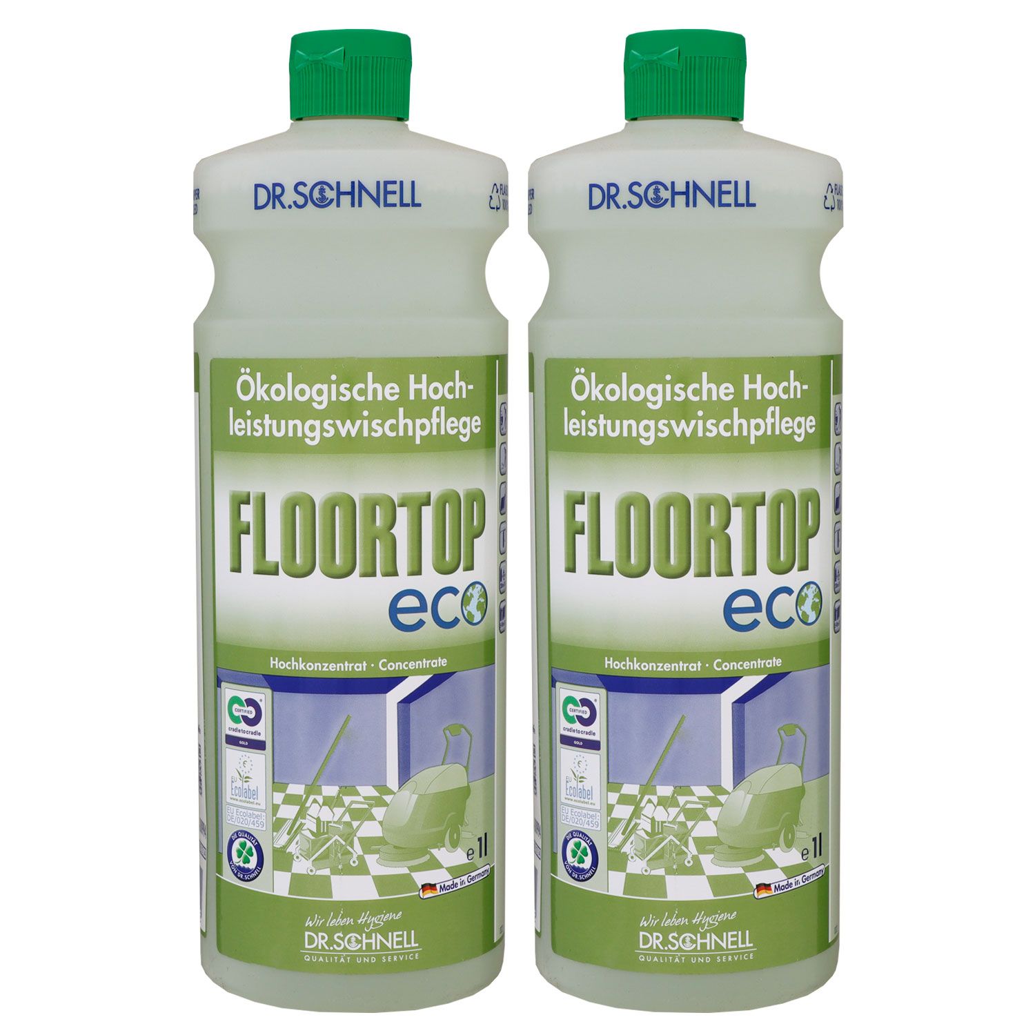 Dr. Schnell Floortop Eco 2 x 1 Liter Bodenreiniger �kologische Wischpflege