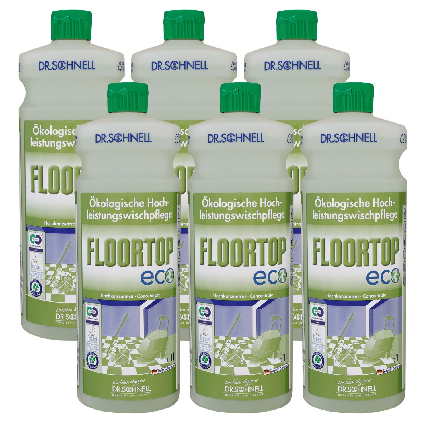 Dr. Schnell Floortop Eco 6 x 1 Liter Bodenreiniger �kologische Wischpflege