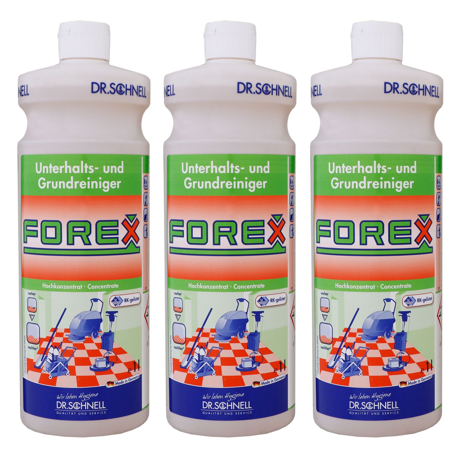 Dr. Schnell Forex 3 x 1 Liter Porentiefer Unterhalts- und Grundreiniger  Set