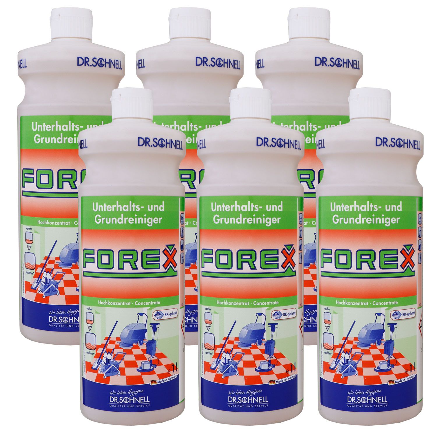 Dr. Schnell Forex 6 x 1 Liter Porentiefer Unterhalts- und Grundreiniger  Set