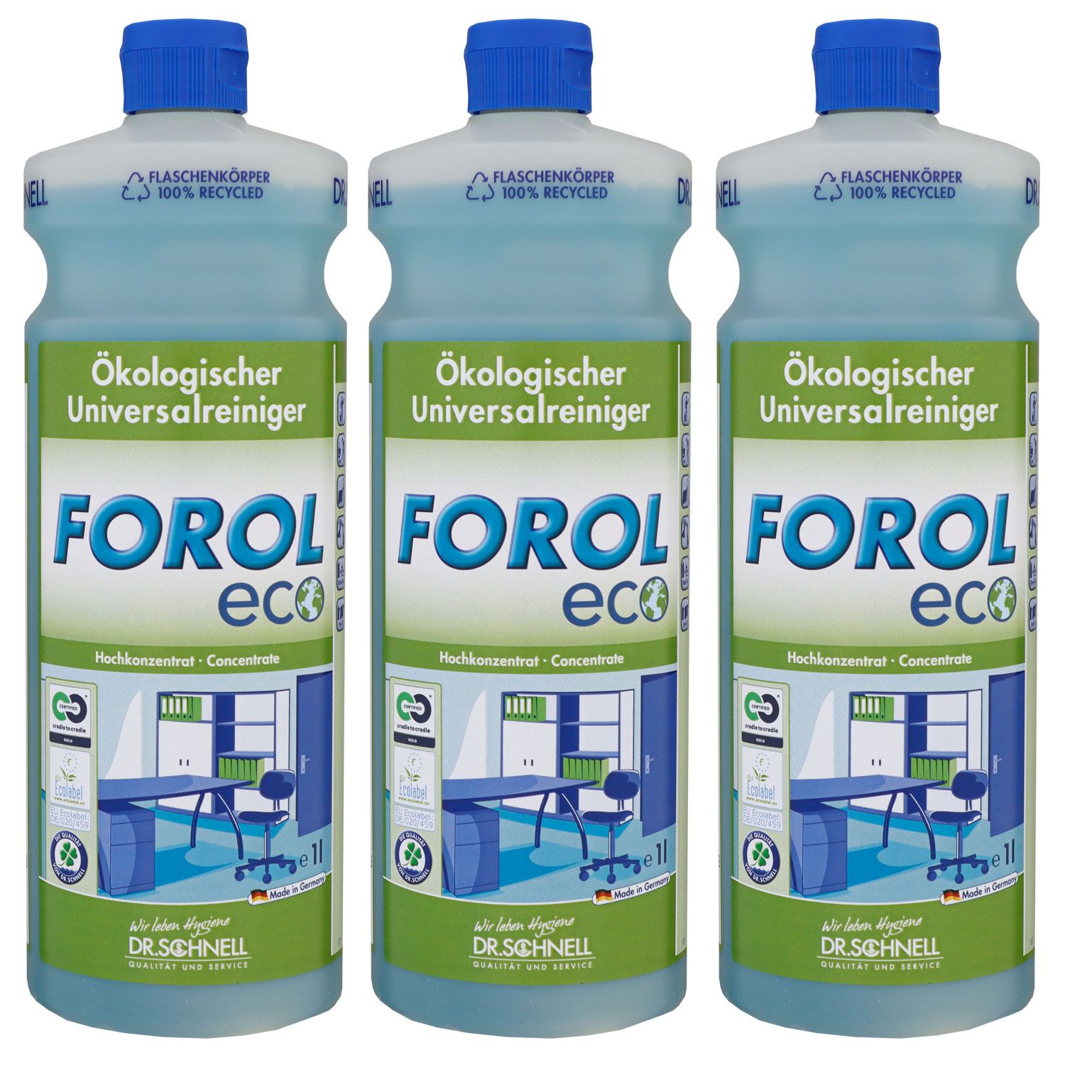 Dr. Schnell Forol Eco 3 x 1 Liter �kologischer Universalreiniger Konzentrat
