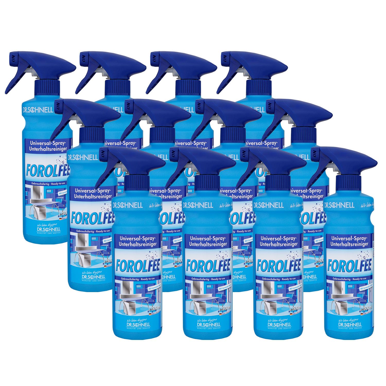 Dr. Schnell Forolfee 12 x 500ml Universal-Spray-Unterhaltsreiniger Spr�hflasche