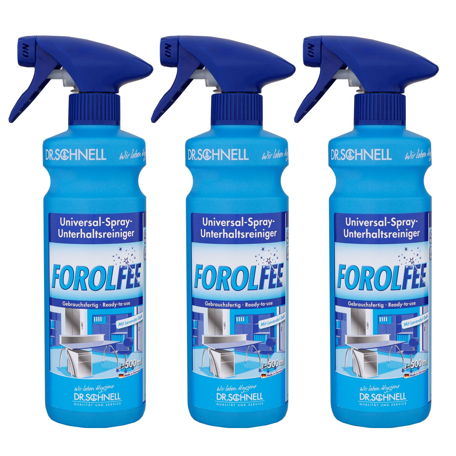 Dr. Schnell Forolfee 3 x 500ml Universal-Spray-Unterhaltsreiniger Spr�hflasche
