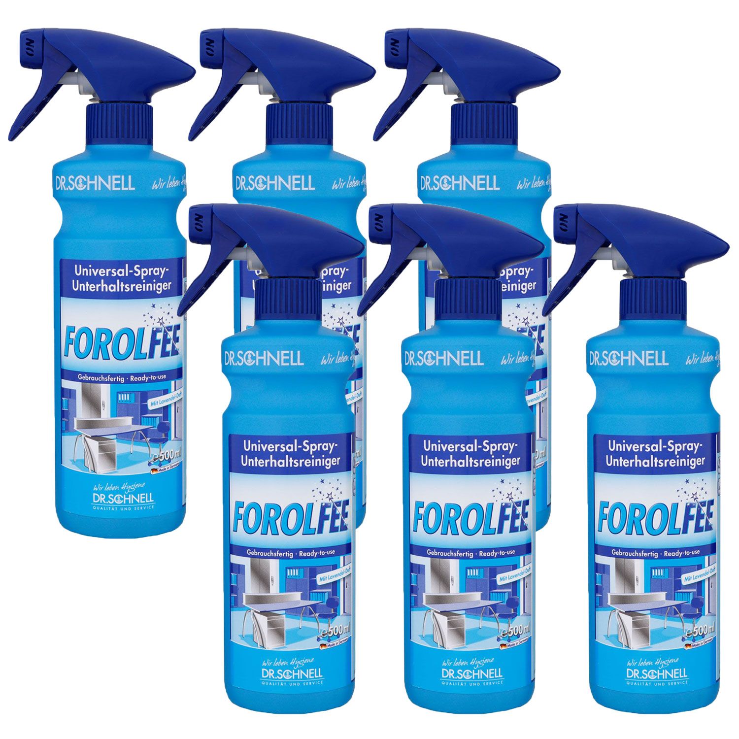 Dr. Schnell Forolfee 6 x 500ml Universal-Spray-Unterhaltsreiniger Spr�hflasche