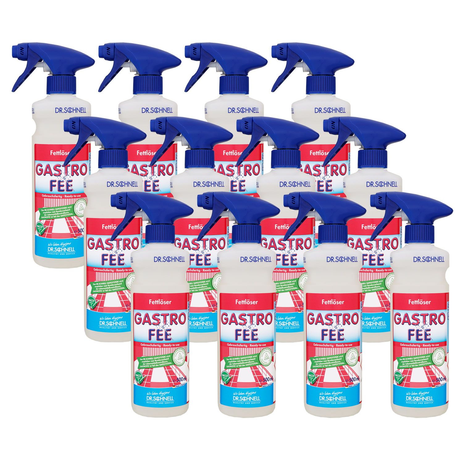 Dr. Schnell Gastrofee 12 x 500ml Gebrauchsfertiger Fettl�ser f�r K�chenbereich