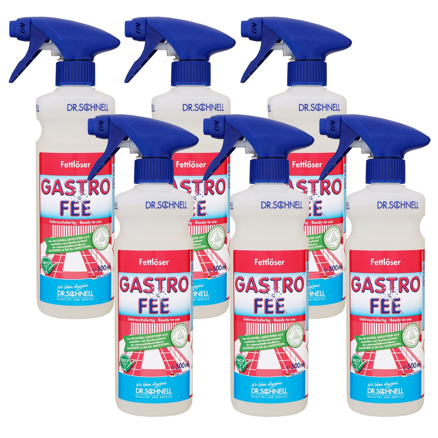 Dr. Schnell Gastrofee 6 x 500ml Gebrauchsfertiger Fettl�ser f�r den K�chenbereich