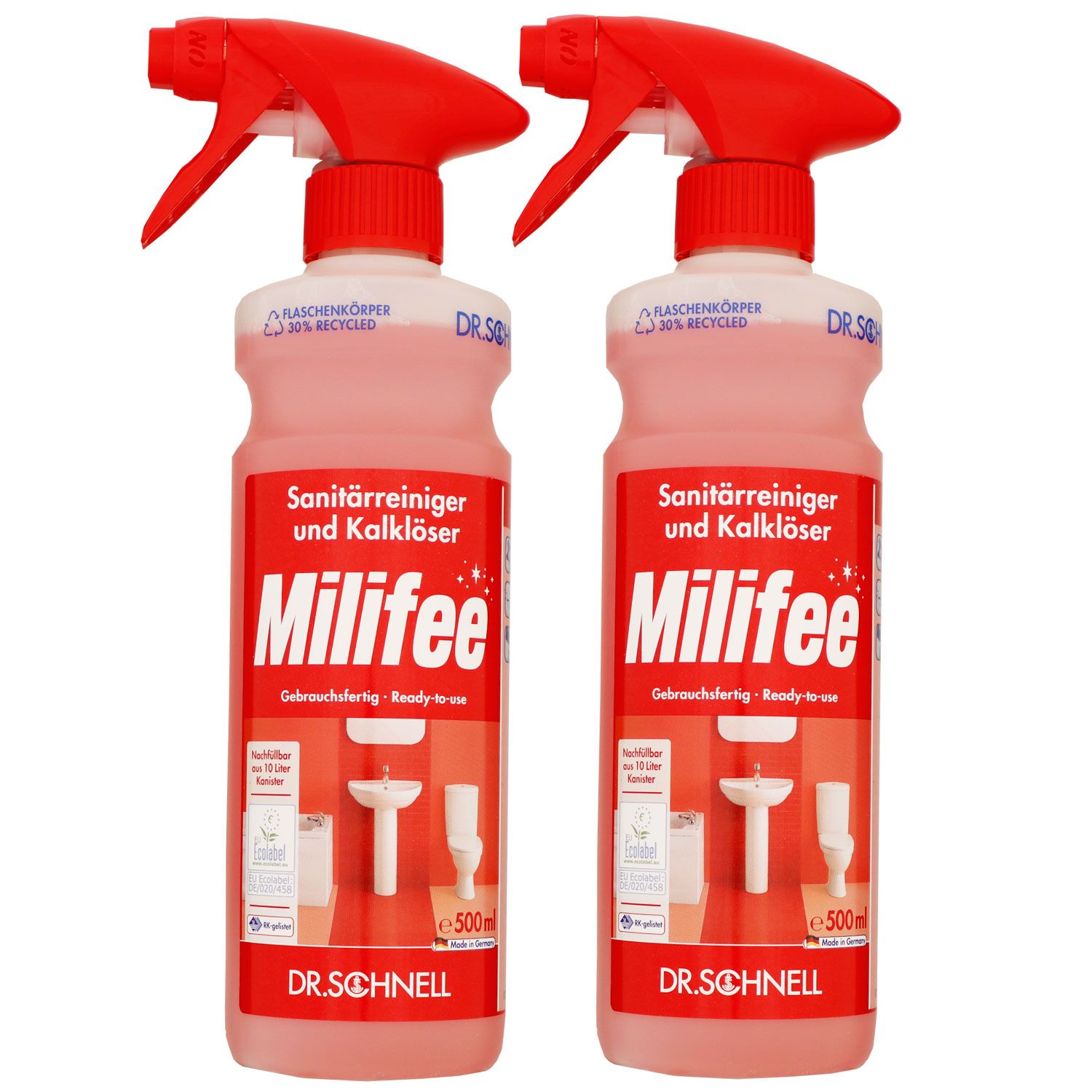 Dr. Schnell Milifee 2 x 500 ml Sanit�rreiniger & Kalkl�ser Gebrauchsfertig