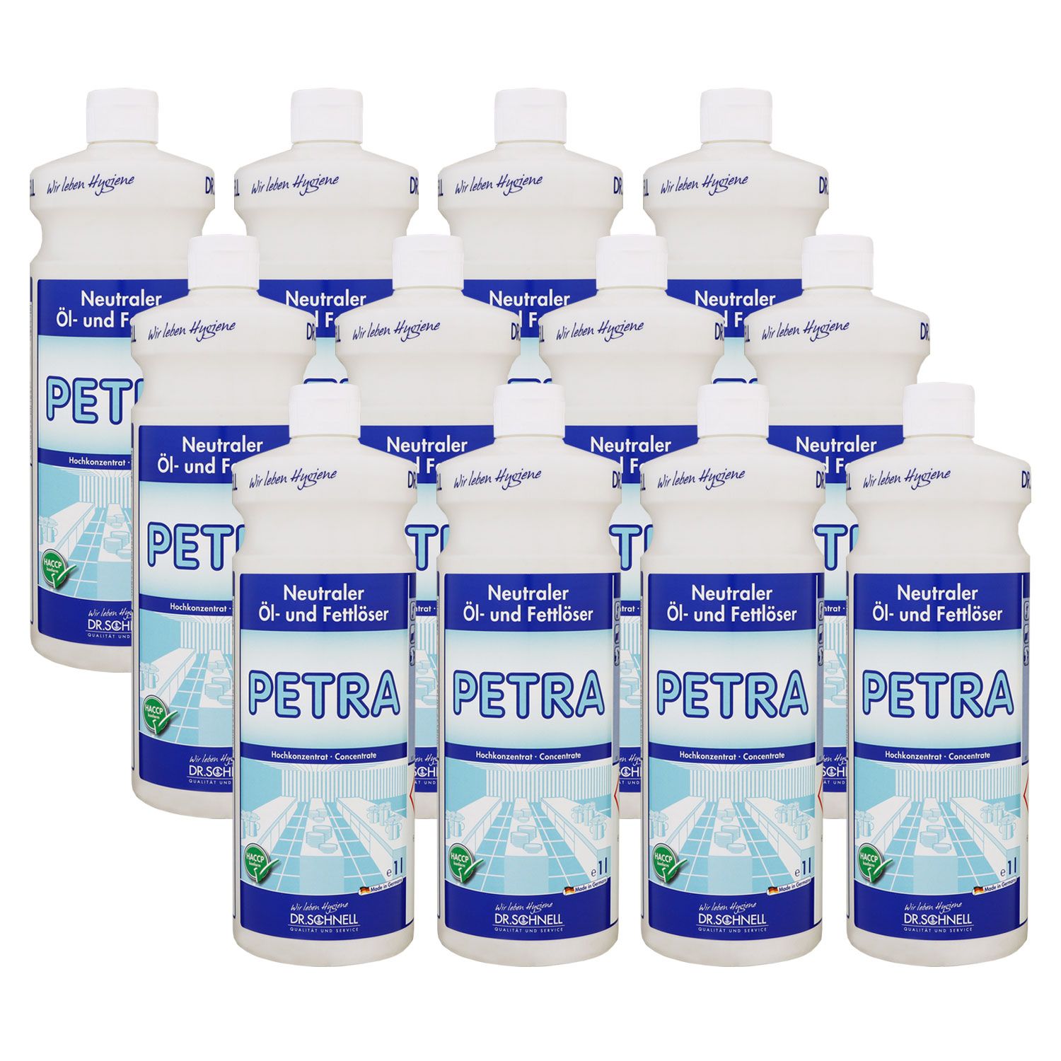 Dr. Schnell Petra Konzentrat 12 x 1 Liter Neutraler Fett & �l l�ser Oberfl�chen