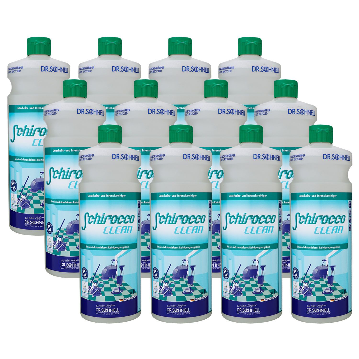 Dr. Schnell Schirocco Clean 12 x 1 Liter Intensiv Bodenschnellreiniger Set