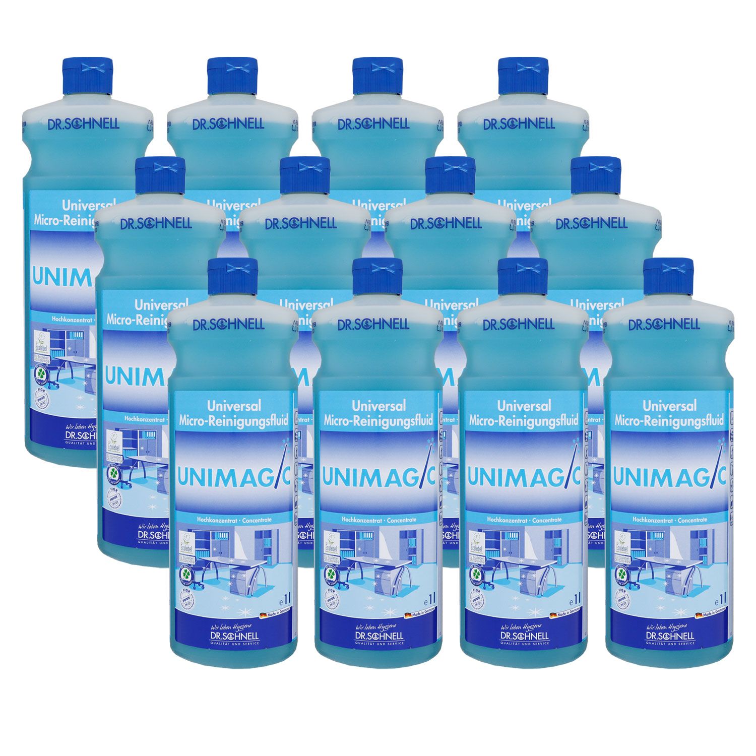 Dr. Schnell Unimagic 12 x 1 Liter Unterhaltsreiniger Bodenreiniger Set
