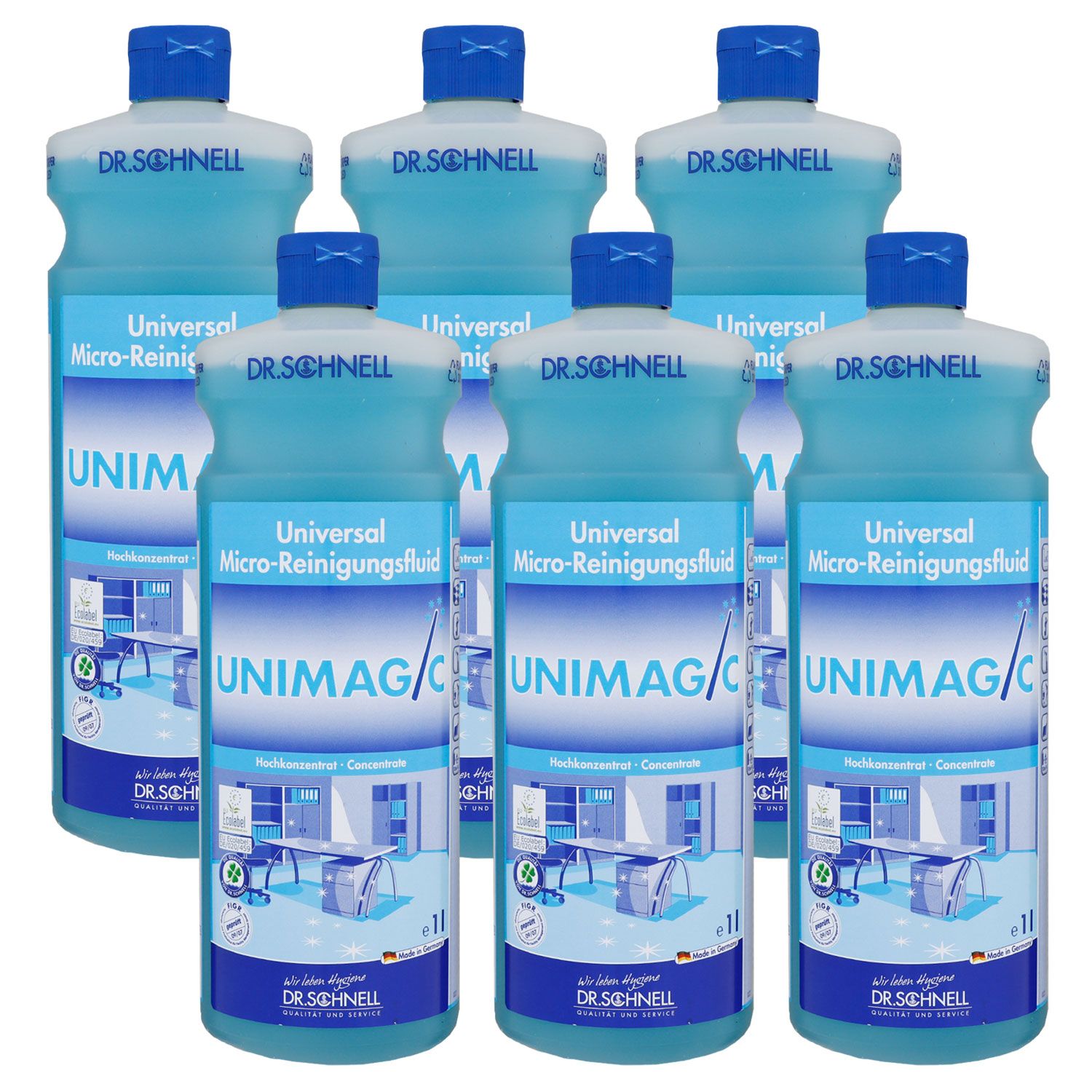 Dr. Schnell Unimagic 6 x 1 Liter Unterhaltsreiniger Bodenreiniger Konzentrat Set