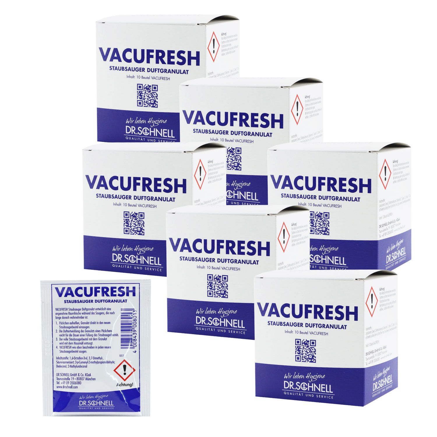 Dr. Schnell Vacufresh 6 x 10 St�ck Duftgranulat f�r alle Staubsaugertypen