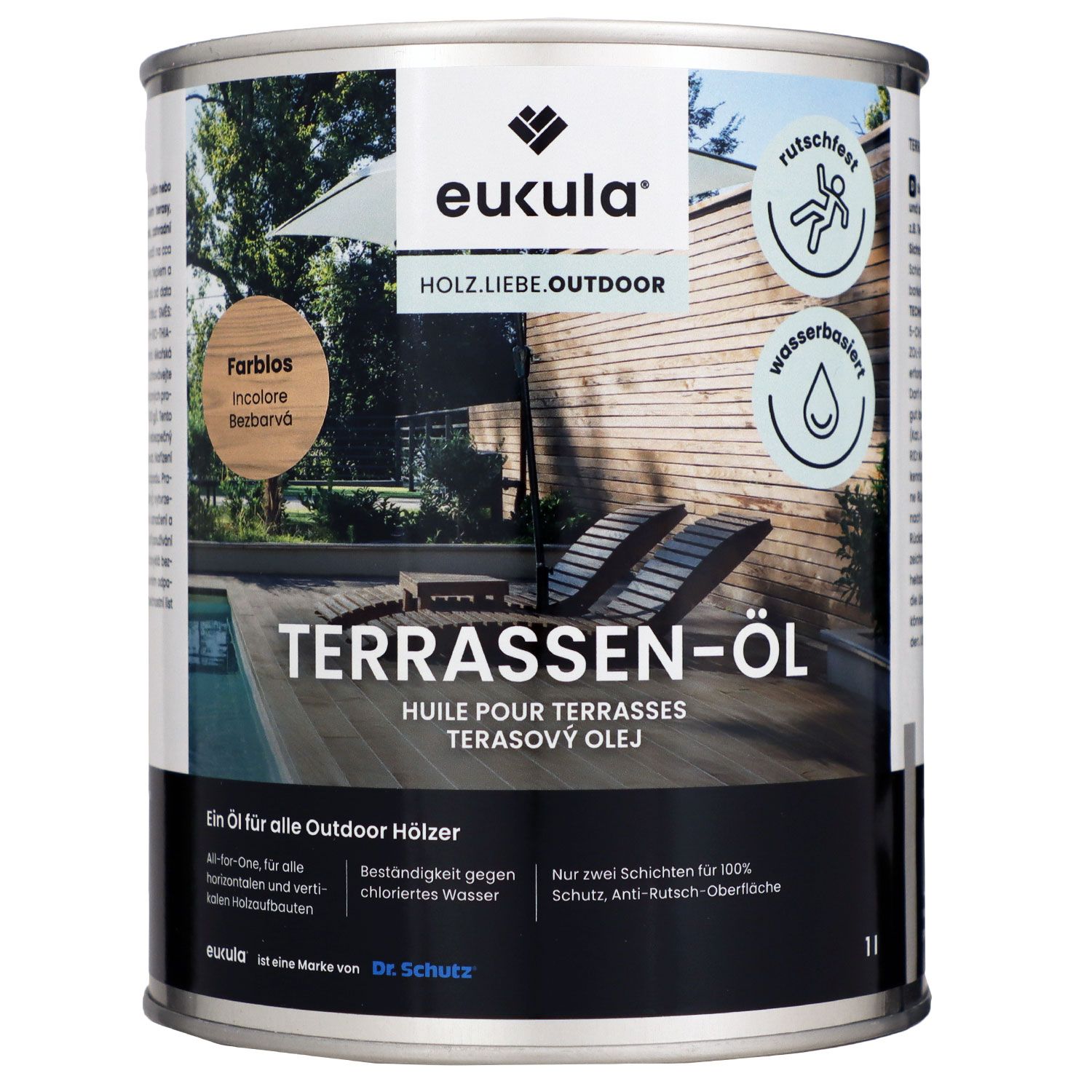 Dr. Schutz Eukula 1 Liter Terrassen-�l Holzschutz- und Pflege�l farblos