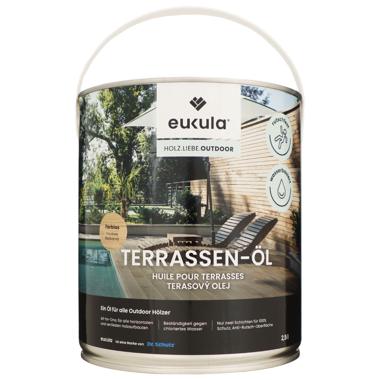 Dr. Schutz Eukula 2,5 Liter Terrassen-�l Holzschutz- und Pflege�l farblos
