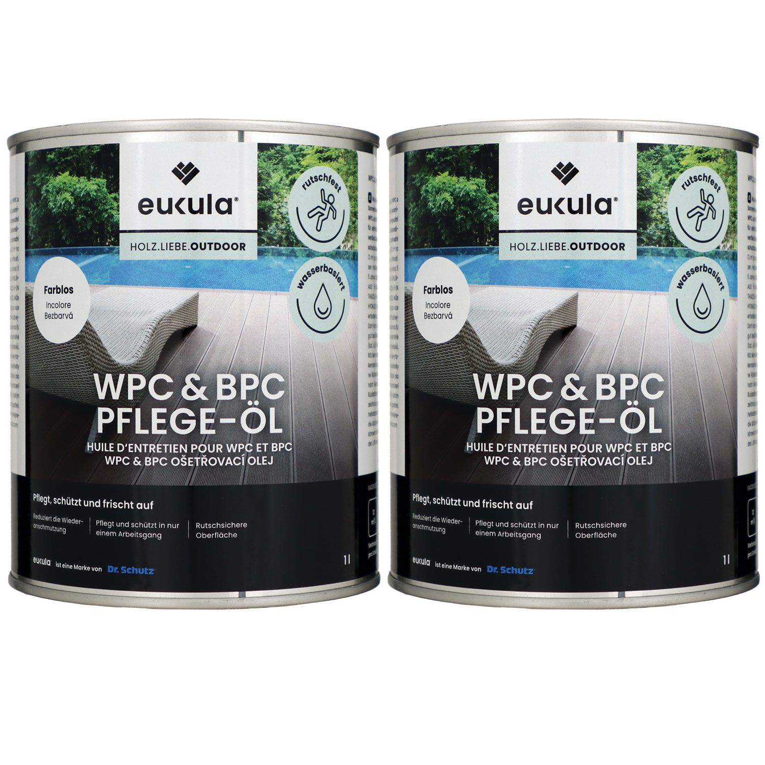 Dr. Schutz Eukula 2 x 1 Liter WPC & BPC Pflege-�l farblos Set