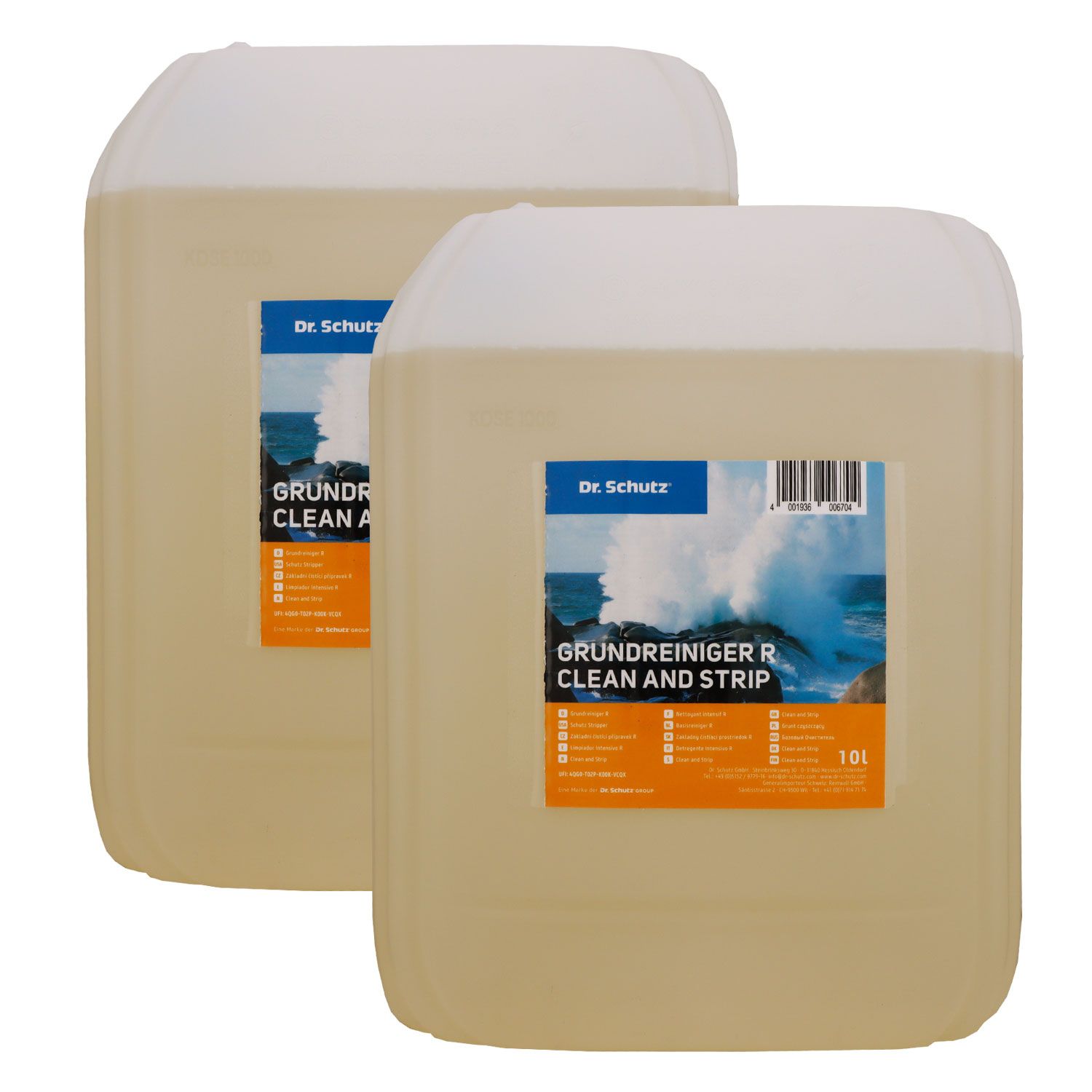 Dr. Schutz Grundreiniger R 2 x 10 Liter f�r alle Elastischen B�den Kanister Set