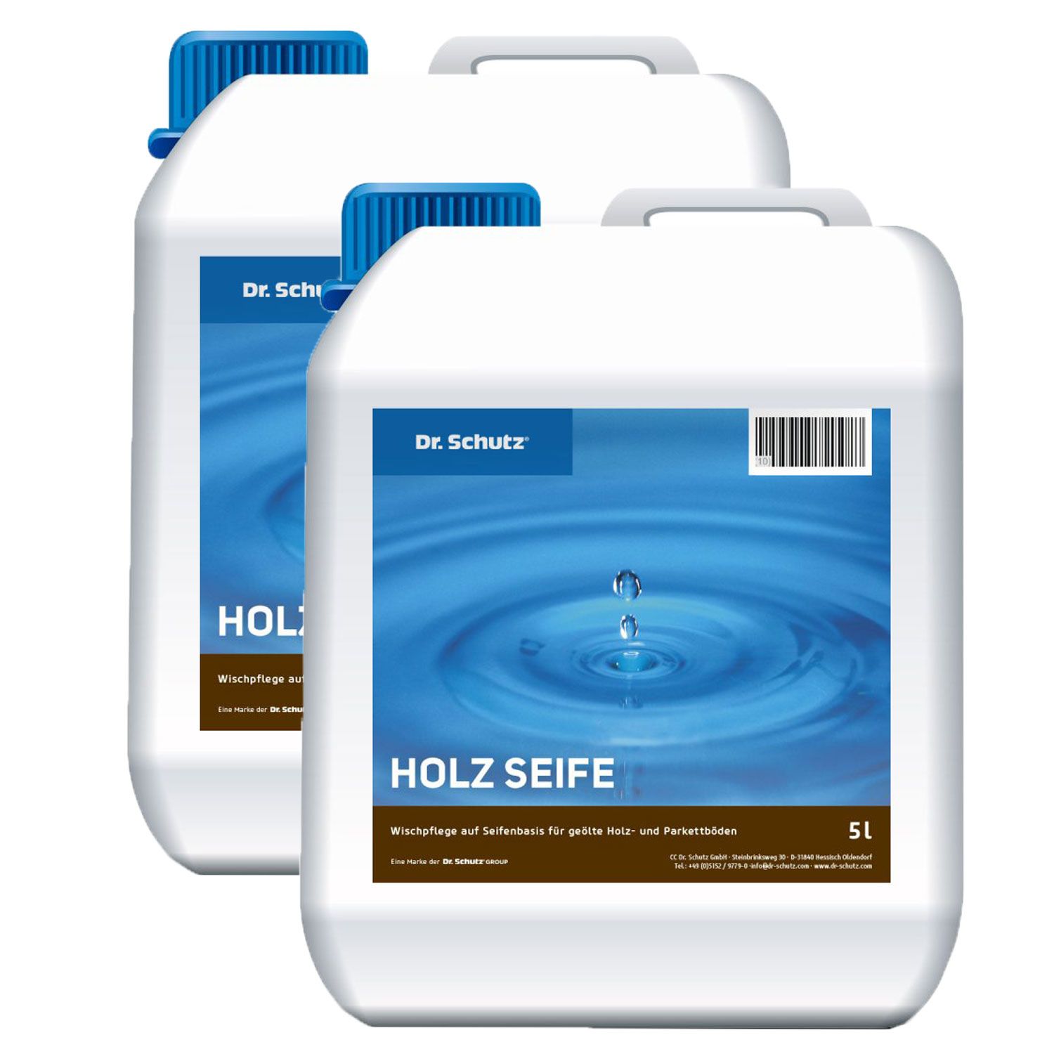 Dr. Schutz Holzseife 2 x 5 Liter Wischpflegemittel f�r ge�lt gewachste Holzb�den Kanister Set