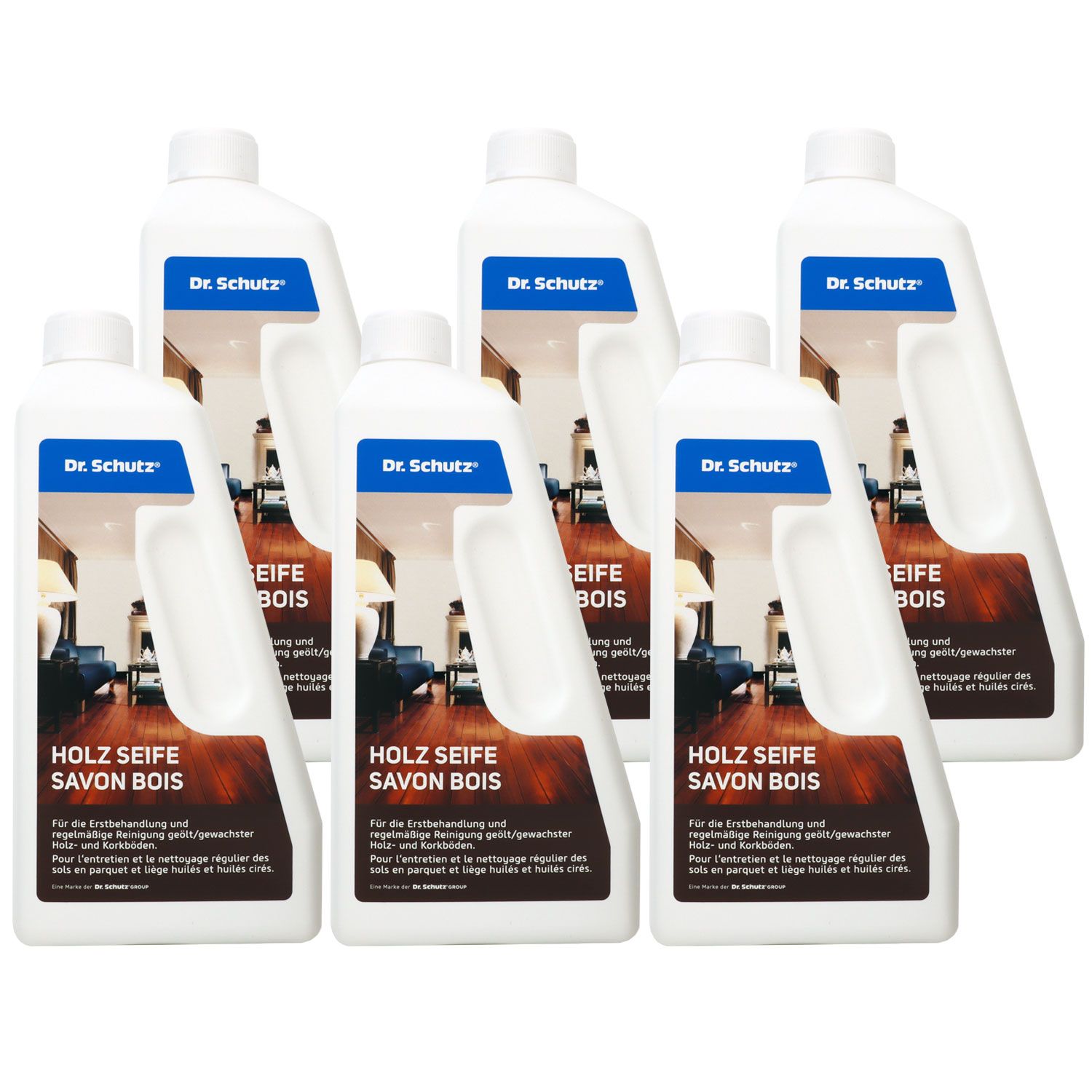 Dr. Schutz Holzseife 6 x 750 ml Pflegemittel f�r ge�lte und gewachste Holzb�den