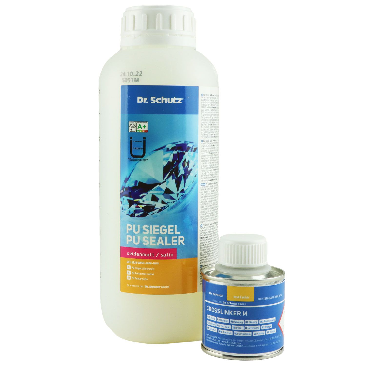 Dr. Schutz PU Siegel seidenmatt 0,9 Liter inkl. 90 ml Vernetzer